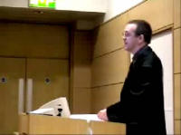 Photograph of Dr Matthias Hurst making presentation
